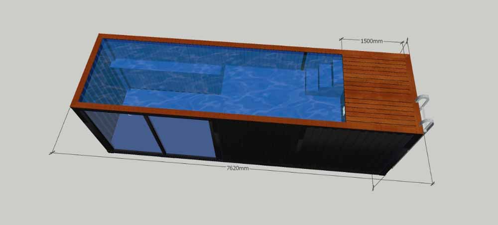 25ft. Glass and Infinity Pool Design