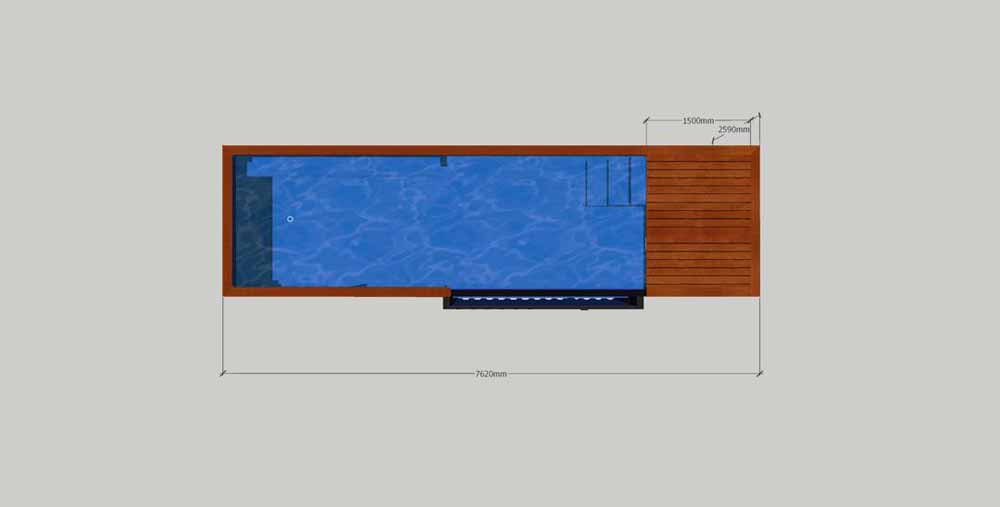 25ft. Glass and Infinity Pool Design